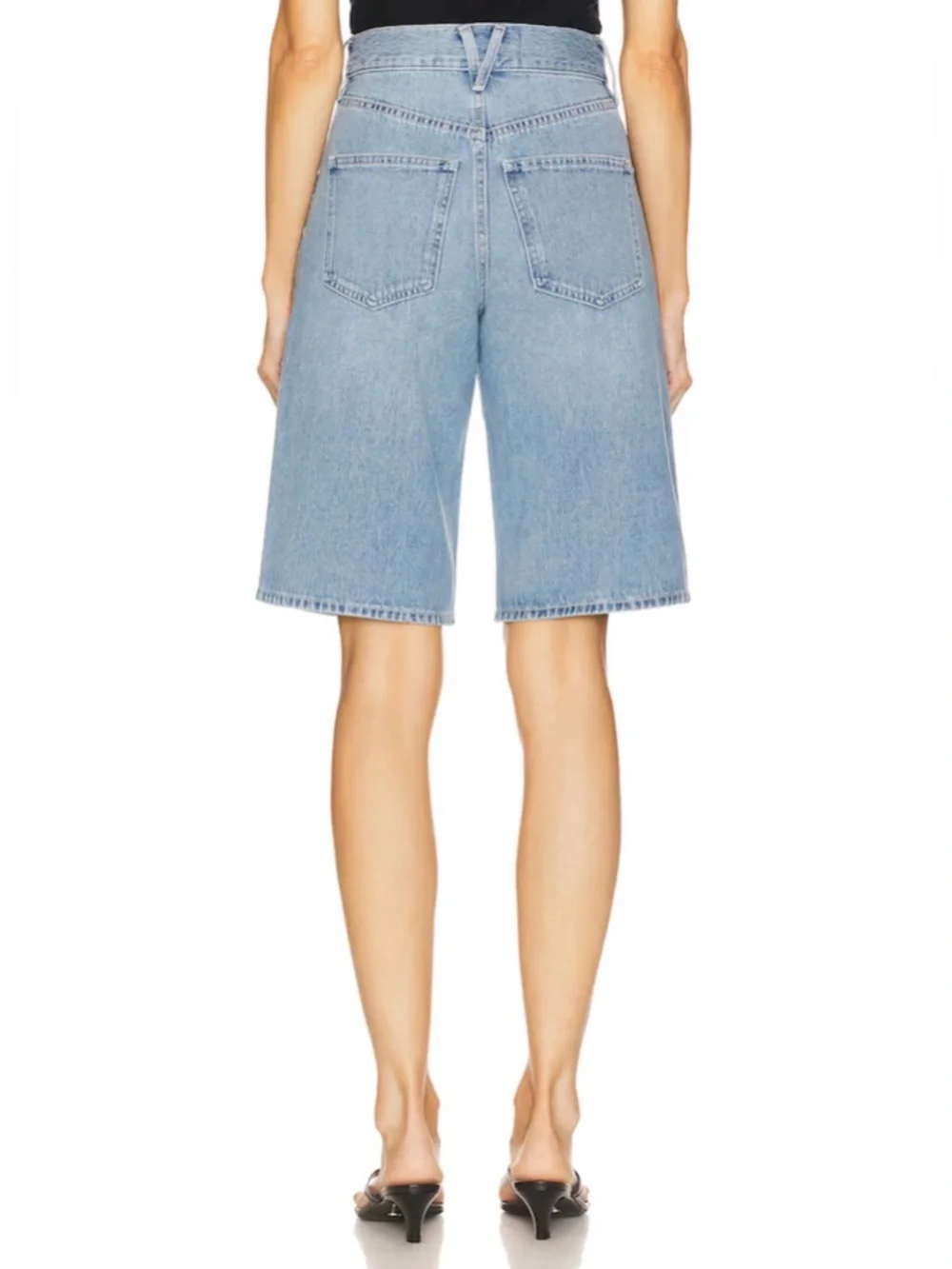 Veronica Beard Charlotte High Rise Denim Long Shorts in Silverwood Blue Size 30